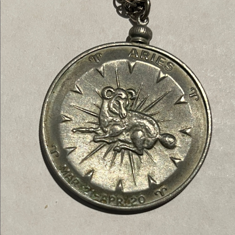 Aries Zodiac Silver Astrology Pendant